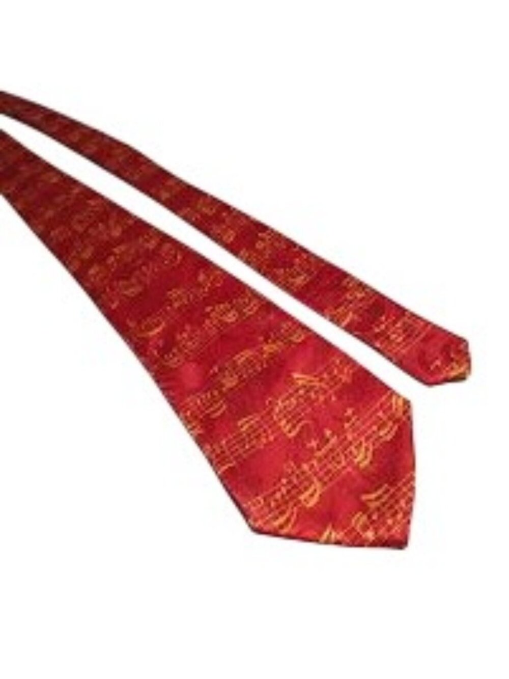 Steven Harris Red Yellow Music Note Silk Tie Teacher Orchestra Choir Gift